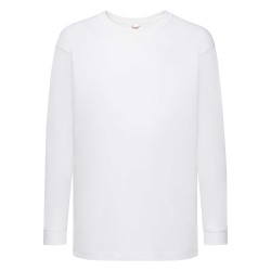 Koszulka KIDS VALUEWEIGHT LONG SLEEVE T  610070 100% bawełna Białe – 160gm/m²