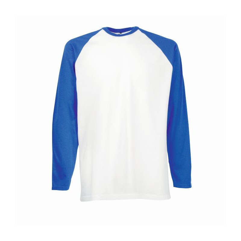 T-shirt VALUEWEIGHT LONG SLEEVE BASEBALL T 610280 100% Baumwolle Weiß - 160gm/m²