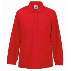 Polo KIDS 65/35 LONG SLEEVE POLO  632010 Easy care 65% poliester, 35% bawełna Białe – 170gm/m²