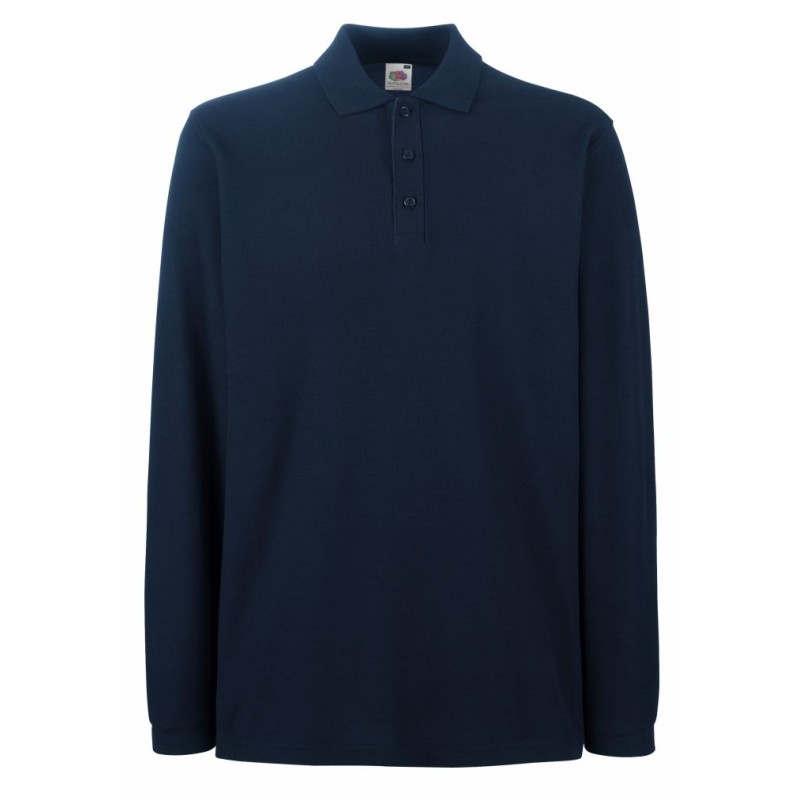 Polo PREMIUM LONG SLEEVE POLO 633100 100% bawełna Białe – 170gm/m²