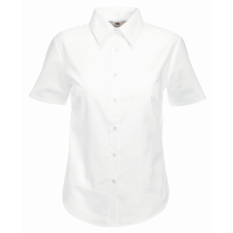 Koszula LADIES SHORT SLEEVE OXFORD SHIRT  650000 70% bawełna, 30% poliester Białe – 130gm/m²