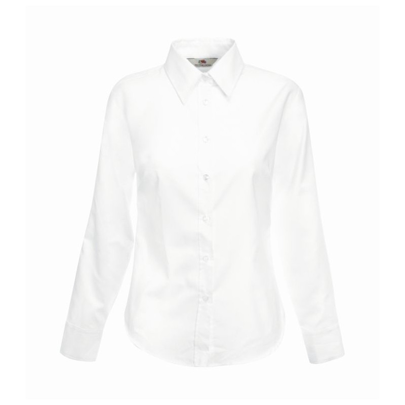 Koszula LADIES LONG SLEEVE OXFORD SHIRT  650020 70% bawełna, 30% poliester Białe – 130gm/m²