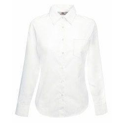 Koszula LADIES LONG SLEEVE POPLIN SHIRT  650120 55% bawełna, 45% poliester Białe – 115gm/m²
