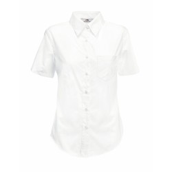 Koszula LADIES SHORT SLEEVE POPLIN SHIRT  650140 55% bawełna, 45% poliester Białe – 115gm/m²