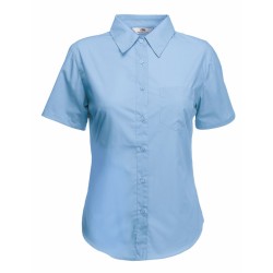 Koszula LADIES SHORT SLEEVE POPLIN SHIRT  650140 55% bawełna, 45% poliester Białe – 115gm/m²