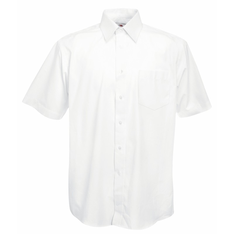 Koszula SHORT SLEEVE POPLIN SHIRT  651160 55% bawełna, 45% poliester Białe – 115gm/m²