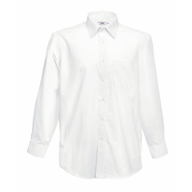 Koszula LONG SLEEVE POPLIN SHIRT 651180 55% bawełna, 45% poliester Białe – 115gm/m²