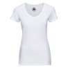 Damski T-shirt HD z dekoltem V  R166F 65% poliester; 35% bawełna  Kolorowe 160g/m; białe 155g/m