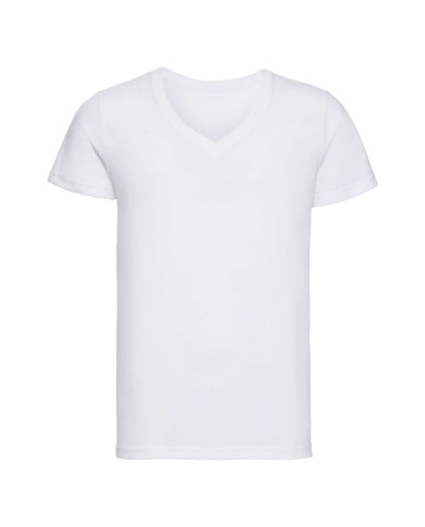 Męski T-shirt HD z dekoltem V  R166M 65% poliester; 35% bawełna  Kolorowe 160g/m; białe 155g/m