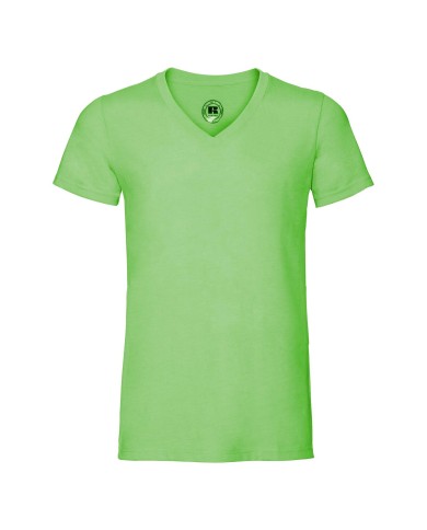 Męski T-shirt HD z dekoltem V  R166M 65% poliester; 35% bawełna  Kolorowe 160g/m; białe 155g/m