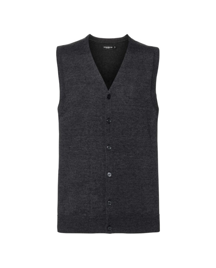 Men's V-Neck Sleeveless Knitted Cardigan R719M 50% cotton; 50% acrylic CottonBlend 275g/m