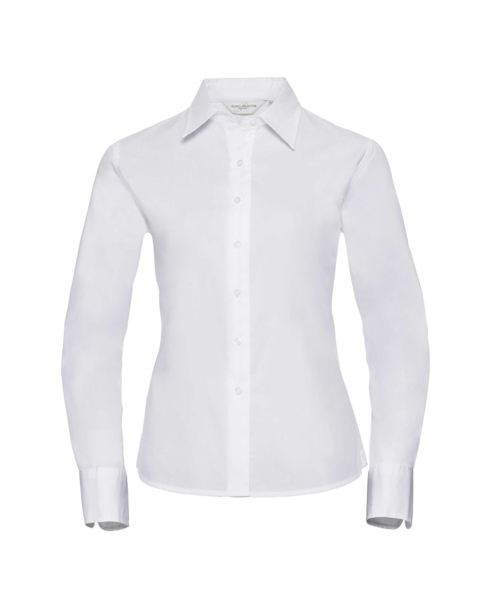 Klassische Twill Bluse - Langarm R916F 100% Baumwolle twill 130g/m
