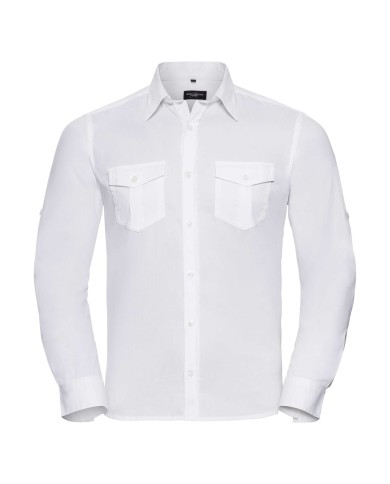 Męska koszula Twill z długim, zawijanym rękawem R918M 100% bawełna twill 130g/m