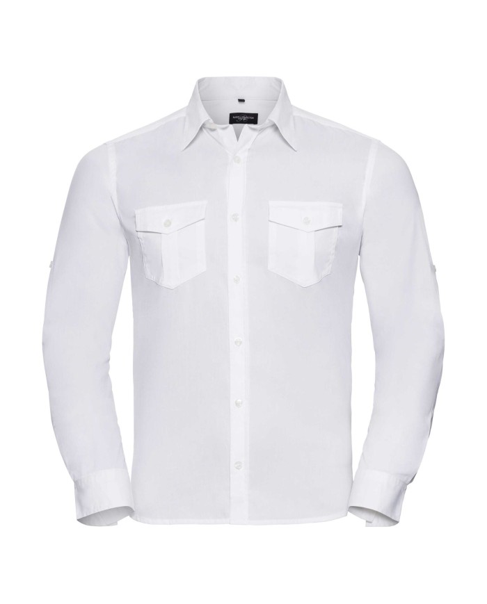 Męska koszula Twill z długim, zawijanym rękawem R918M 100% bawełna twill 130g/m