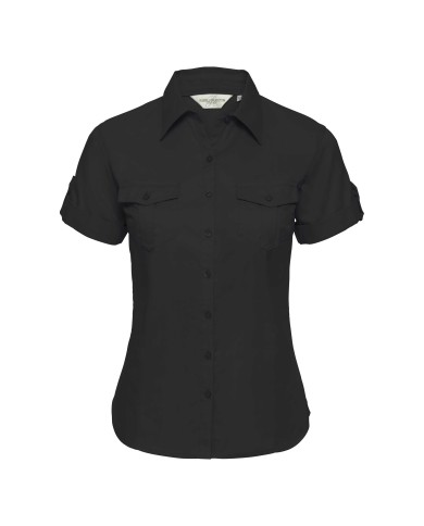 Damska koszula Twill z krótkim, zawijanym rękawem R919F 100% bawełna twill 130g/m