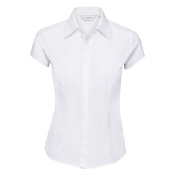 Damska koszula z rękawem cap, dopasowana, z polibawełny poplin R925F 65% poliester; 35% bawełna  Kolorowe 105g/m; białe 110g/m