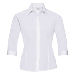 Damska koszula z rękawem 3/4, z polibawełny, poplin R926F 65% poliester; 35% bawełna  Kolorowe 105g/m; białe 110g/m