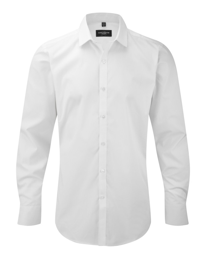 Men's Long Sleeve Fitted Ultimate Stretch Shirt R960M 75% cotton; 25% elastomultiester  White 125 g/m; Colours 130 g/m