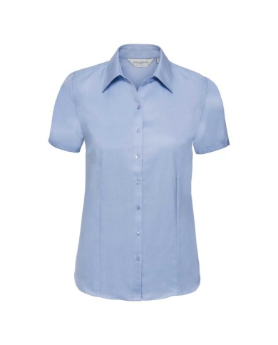 Damska koszula z krótkim rękawem, Herringbone Shirt  R963F 84/16 125g/130g