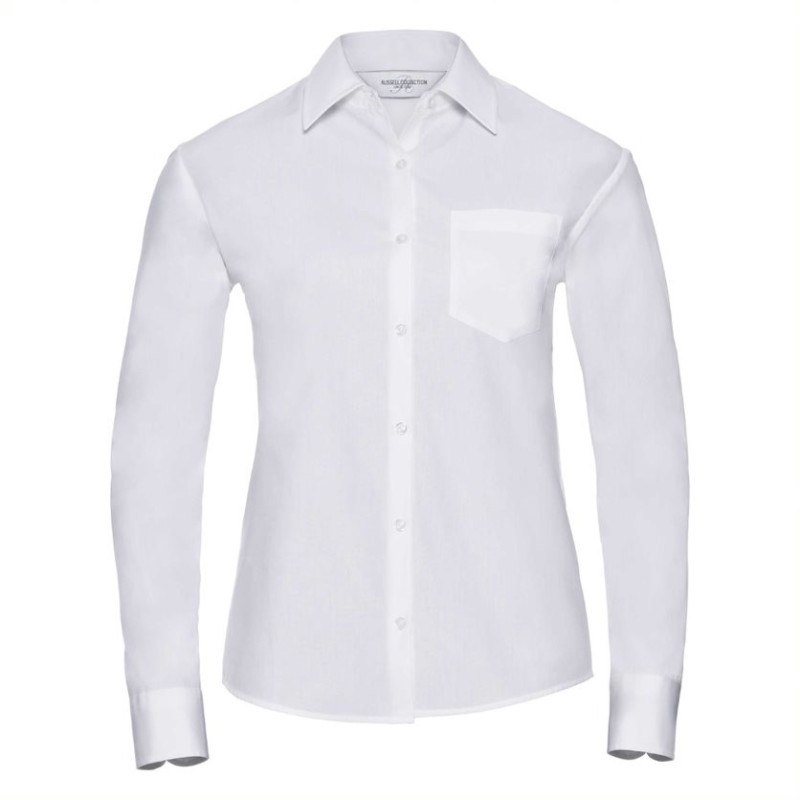 Damska koszula long sleeve, z czystej bawełny, łatwa w pielęgnacji, poplin  R936F  100% cotton poplin