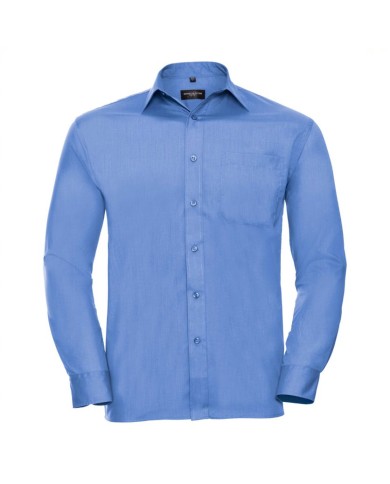 Męska koszula klasyczna z długim rękawem, z polibawełny poplin R934M 65% poliester; 35% bawełna  Kolorowe 105g/m; białe 110g/m