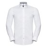 Mens Shirt long sleeve, Tailored Contrast Herringbone Shirt  R964M 84/16 125g/130g