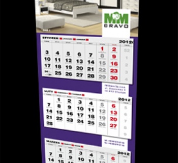 Kalendarz trójdzielny firmy FM BRAVO