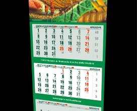 Kalendarz trójdzielny firmy BAZI