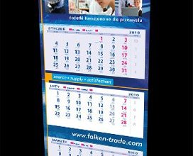 Kalendarz trójdzielny firmy Falken Trade