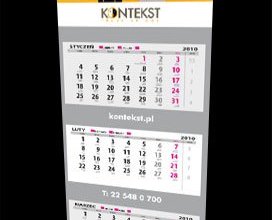 Kalendarz trójdzielny firmy KONTEKST